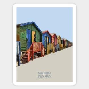 Colorful houses in Muizenberg, South Africa Sticker